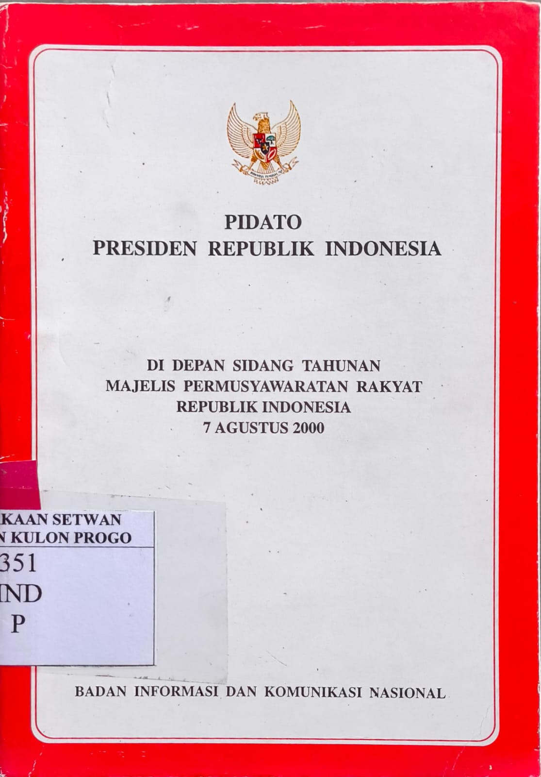 Pidato Presiden Republik Indonesia